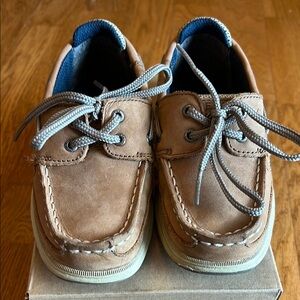 Boys Lanyard Sperry size 11M Dark Tan/Navy